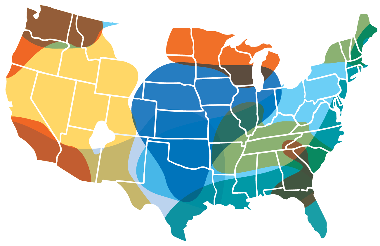Map of the United States with All Disasters Marked across it. View the other Slides for Information on each.