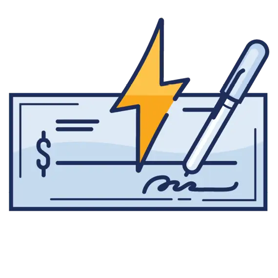 Check with bolt icon