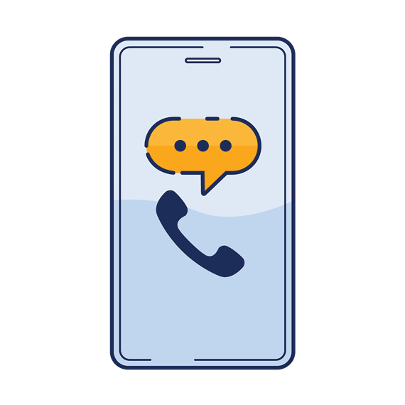 Cell phone showing an active phone call