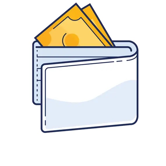 Wallet with cash sticking out